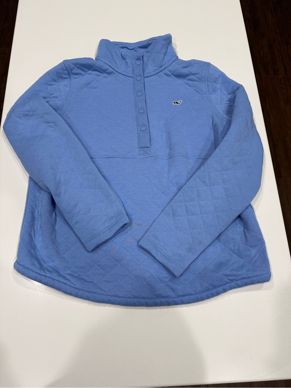 Vineyard Vines Blue Quilted Mock Neck Pullover Sweatshirt w/ Pockets Size Small